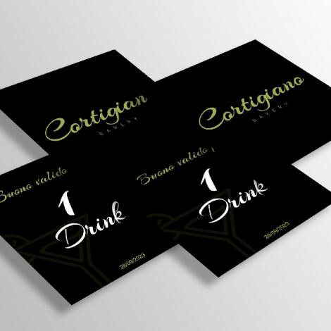 portfolio Realizzazione ticket drink omaggio - Cortigiano Bakery